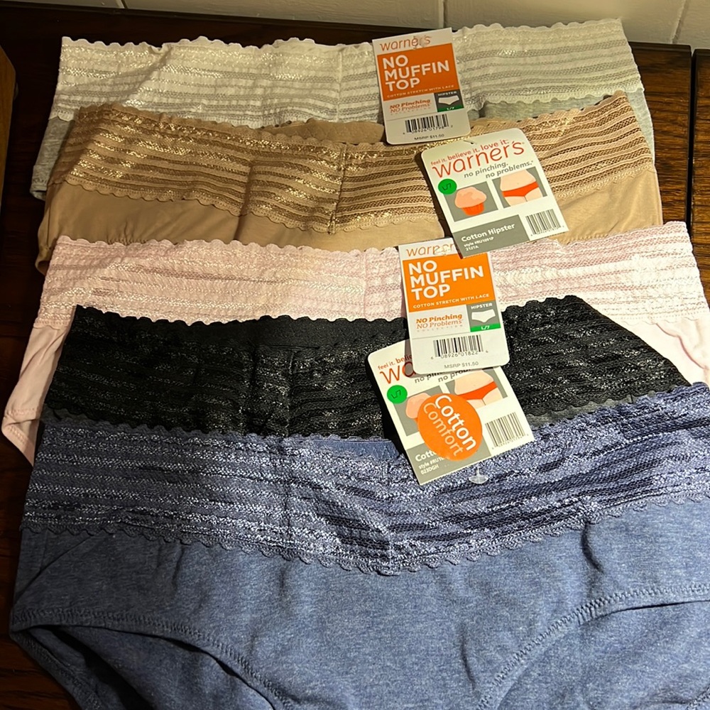 NWT Warners No Muffin Top panties size7/L
